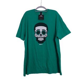NWT Breaking T NFLPA Short Sleeve Darius Slay Sugar Skull T-shirt Sz XL Green